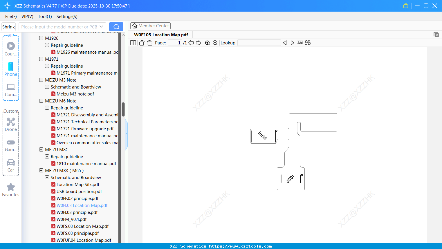 Meizu W0FI.03 Location Map